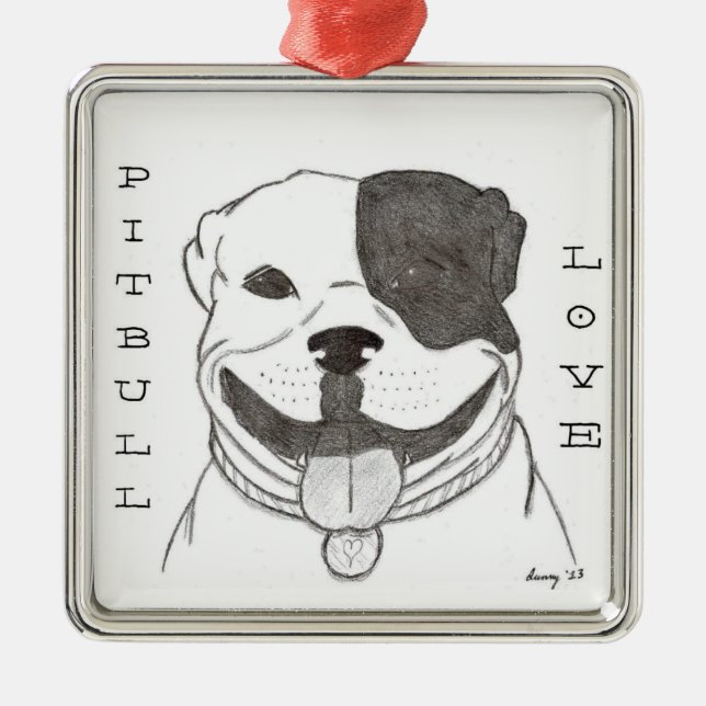 Pitbull Kärlek Ornament (Framsidan)