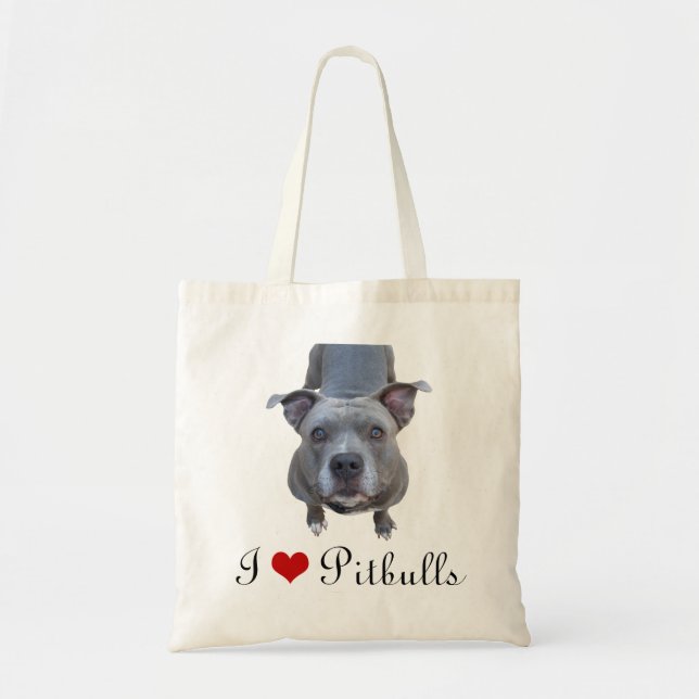 Pitbull Kärlek Pitbulls Tote Bag Tygkasse (Framsidan)