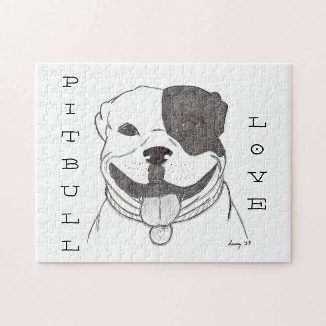 Pitbull Kärlek Puzzle Pussel (Horisontell)