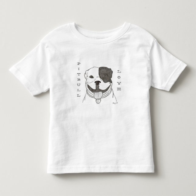 Pitbull Kärlek Shirts Tee Shirt (Framsida)
