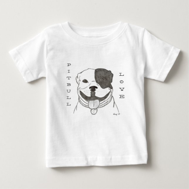 Pitbull Kärlek Shirts Tee Shirt (Framsida)