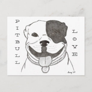 Pitbull Kärlek vykort