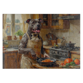 Pitbull lagar mat i köket