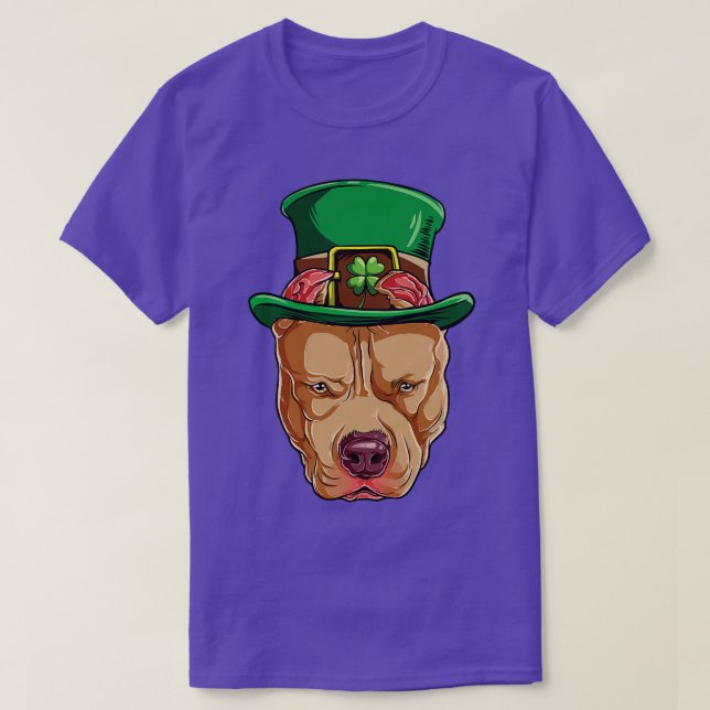 Pitbull Leprechaun St patricks day Irish For Hund  T Shirt (Design framsida)