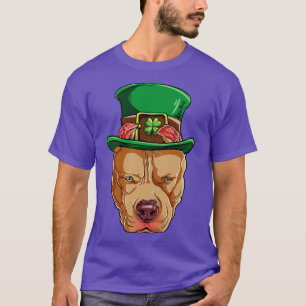 Pitbull Leprechaun St patricks day Irish For Hund  T Shirt