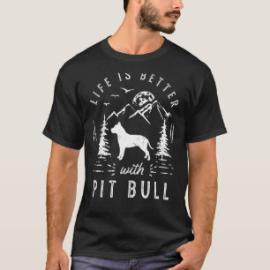 Pitbull Life Better Mamma Pappa Hund T Shirt