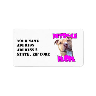 Pitbull mamma adressetikett