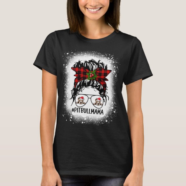 Pitbull Mamma Buffalo Play Messy Bun jul Ble T Shirt (Framsida)