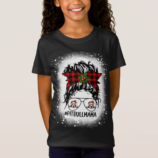 Pitbull Mamma Buffalo Play Messy Bun jul Ble T Shirt (Framsida)
