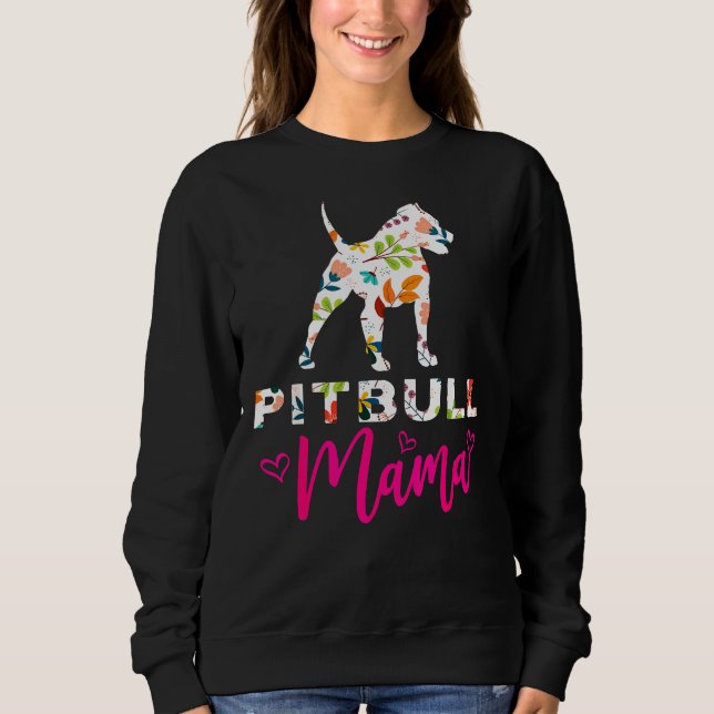 Pitbull Mamma Cute Hund älskare T Shirt (Framsida)