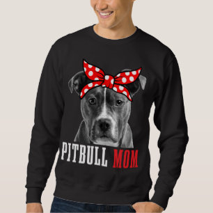 Pitbull Mamma Funny Cute Vintage Pitbull Hund Lång Ärmad Tröja