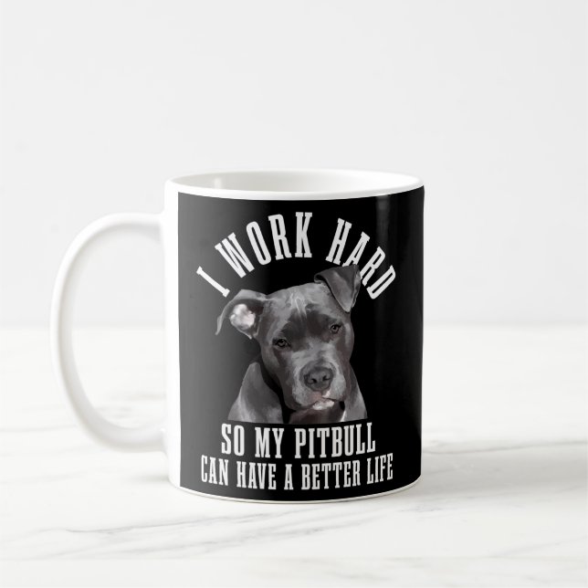 Pitbull Mamma Hund Pappa Pitbull Kaffemugg (Vänster)