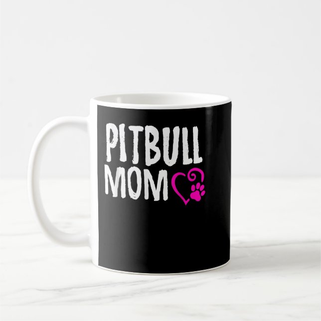 Pitbull mamma I kärlek min skjortskjorta Kaffemugg (Vänster)