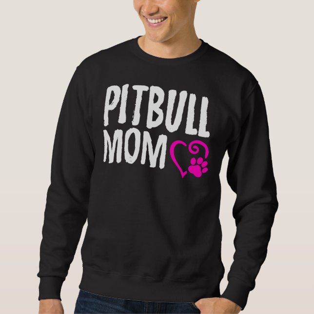 Pitbull Mamma I Kärlek My Pitbull Lång Ärmad Tröja (Framsida)