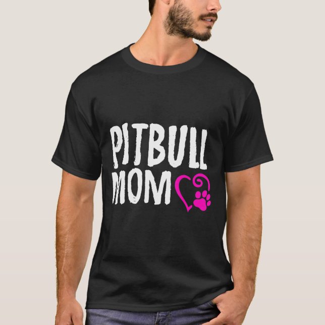 Pitbull Mamma I Kärlek My Pitbull T Shirt (Framsida)