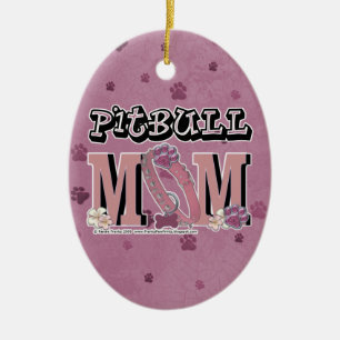 Pitbull MAMMA Julgransprydnad Keramik