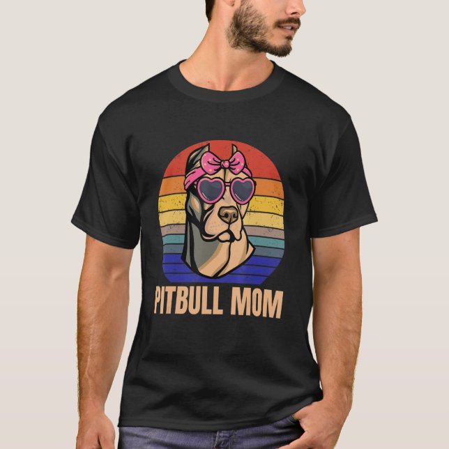 Pitbull Mamma Kärlek Pitbulls Cute Pit Bull Dog Br T Shirt (Framsida)