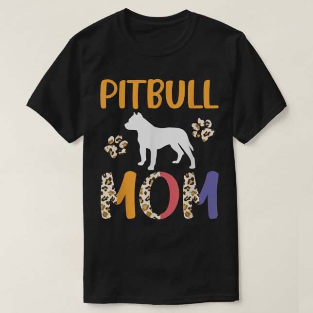 Pitbull Mamma Leopard  T Shirt (Design framsida)