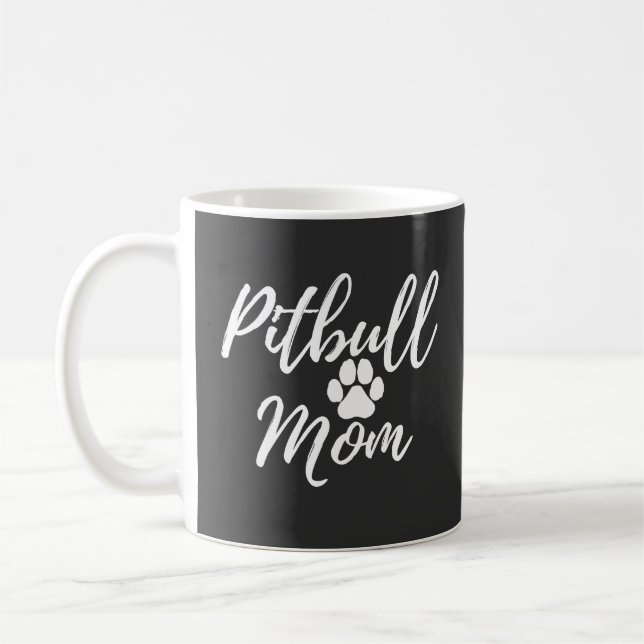 Pitbull Mamma Mor Gift för Hund älskare Kaffemugg (Vänster)