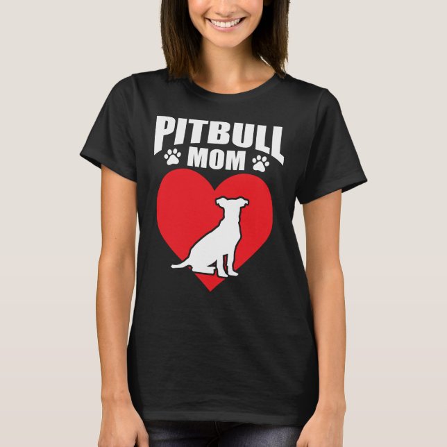 Pitbull Mamma Pit Bull Mamma T Shirt (Framsida)
