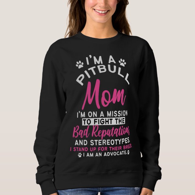 Pitbull Mamma Pit Bull Terrier T Shirt (Framsida)