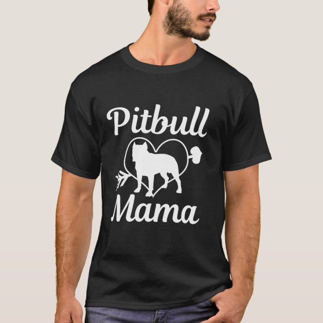 Pitbull Mamma Pitbull Mamma Funny Cute Hund s D T Shirt (Framsida)