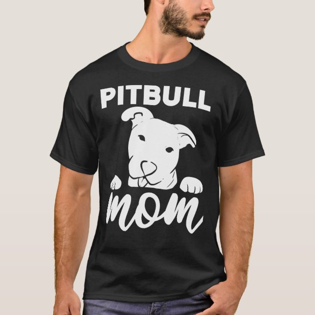 Pitbull Mamma Pitbull Mamma T Shirt (Framsida)