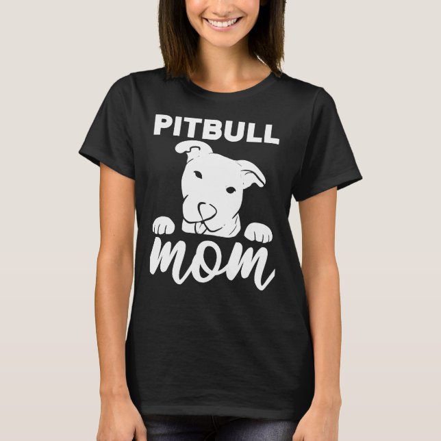 Pitbull Mamma Pitbull Mamma T Shirt (Framsida)