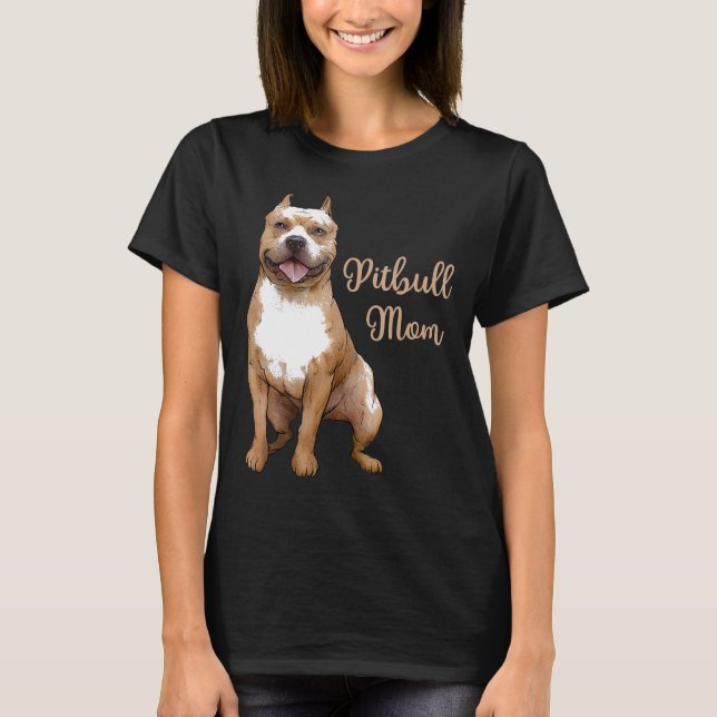 Pitbull Mamma Pittie Hund Bully Pit Bull Mamma Mor T Shirt (Framsida)