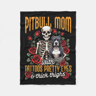 Pitbull Mamma Pittie Mamma Hund Mamma Pitbull Mamm Fleecefilt