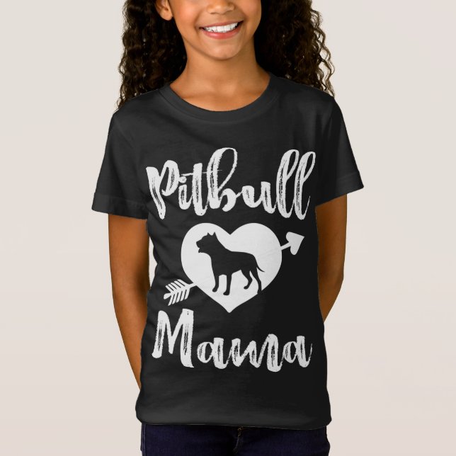 Pitbull Mamma Proud Pitbull Mamma T Shirt (Framsida)