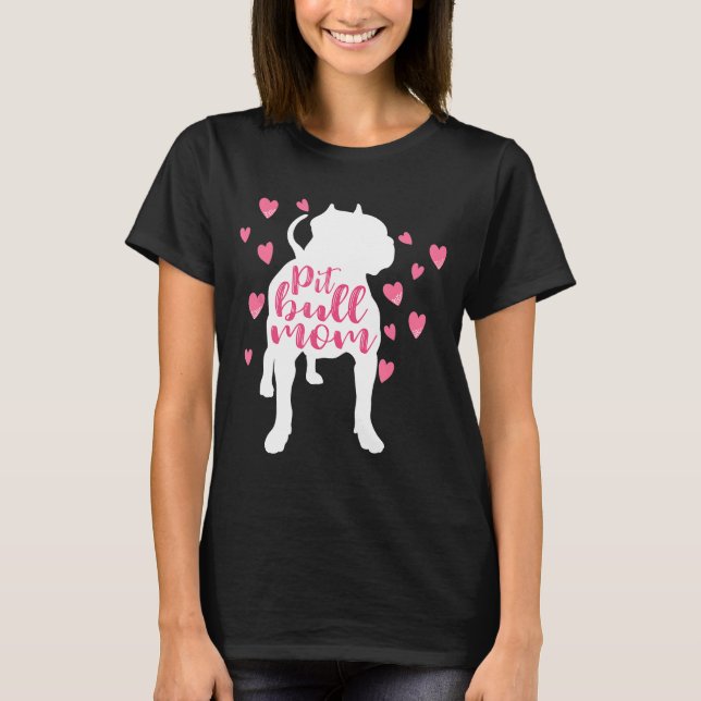 Pitbull Mamma Söt Pittie Cute Pit Bull Mamma T Shirt (Framsida)