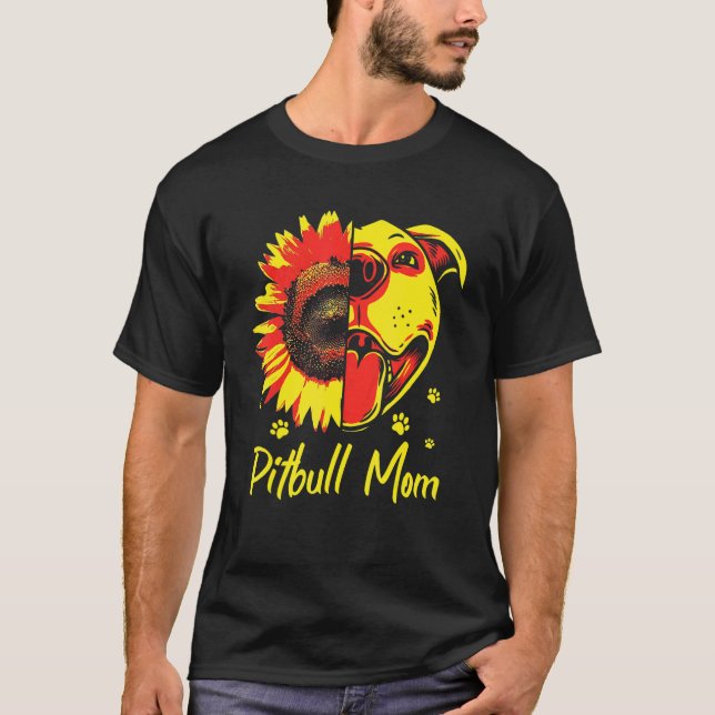 Pitbull Mamma Terrier Pibble Hundägare Mamma T Shirt (Framsida)