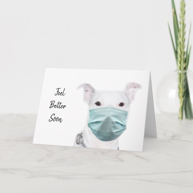 Pitbull med ansikte mask kort (Framsida)