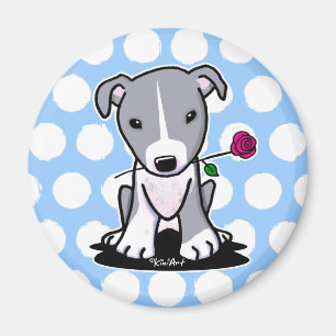 Pitbull med blomma magnet