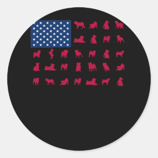 Pitbull med den amerikanska Flagga Runt Klistermärke