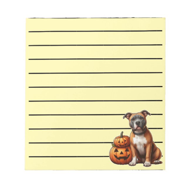Pitbull med halloweenpumpor anteckningsblock (Framsida)