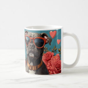 Pitbull Med Hjärtros Alla Hjärtans Dag Kaffemugg