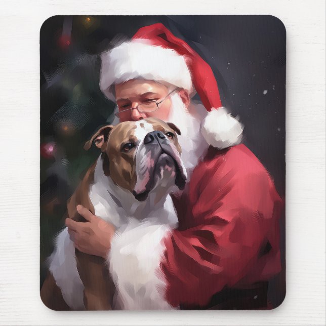 Pitbull Med Tomte Festive Jul Musmatta (Framsidan)