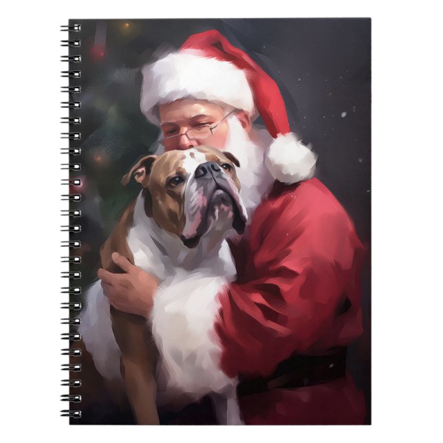 Pitbull Med Tomte Jul Anteckningsbok (Framsidan)