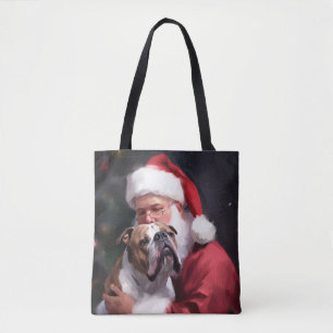 Pitbull Med Tomte Jul Festlig Jul Tygkasse