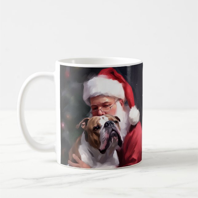 Pitbull med Tomte Julfirande Julfirande Jul Kaffemugg (Vänster)