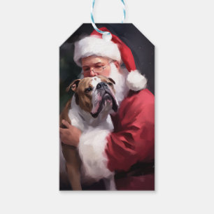 Pitbull med Tomte Julfirande Julfirande Julen Presentetikett