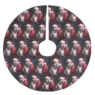Pitbull med Tomte Julfirande Julfirande Noël Julgransmatta Borstad Polyester