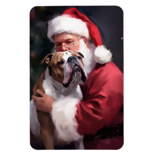 Pitbull med Tomte Julfirande Julfirande Noël Magnet