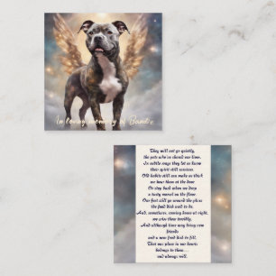 Pitbull Memorial Dikt Brindle Vingar Add Namn Gift Anteckningskort