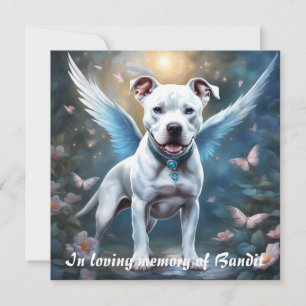 Pitbull Memorial Dikt White Vingar Add Namn Gift Anteckningskort