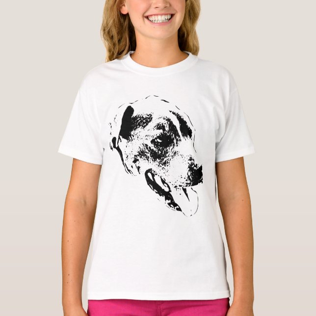 Pitbull Mix Porträtt Tee (Framsida)