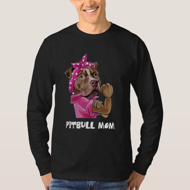 Pitbull Mom Ladies Dogs Tee (Framsida)