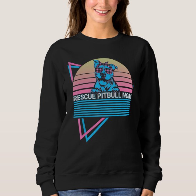 Pitbull Mom Pit Bull Retro Rescue Pitbull Mom T Shirt (Framsida)